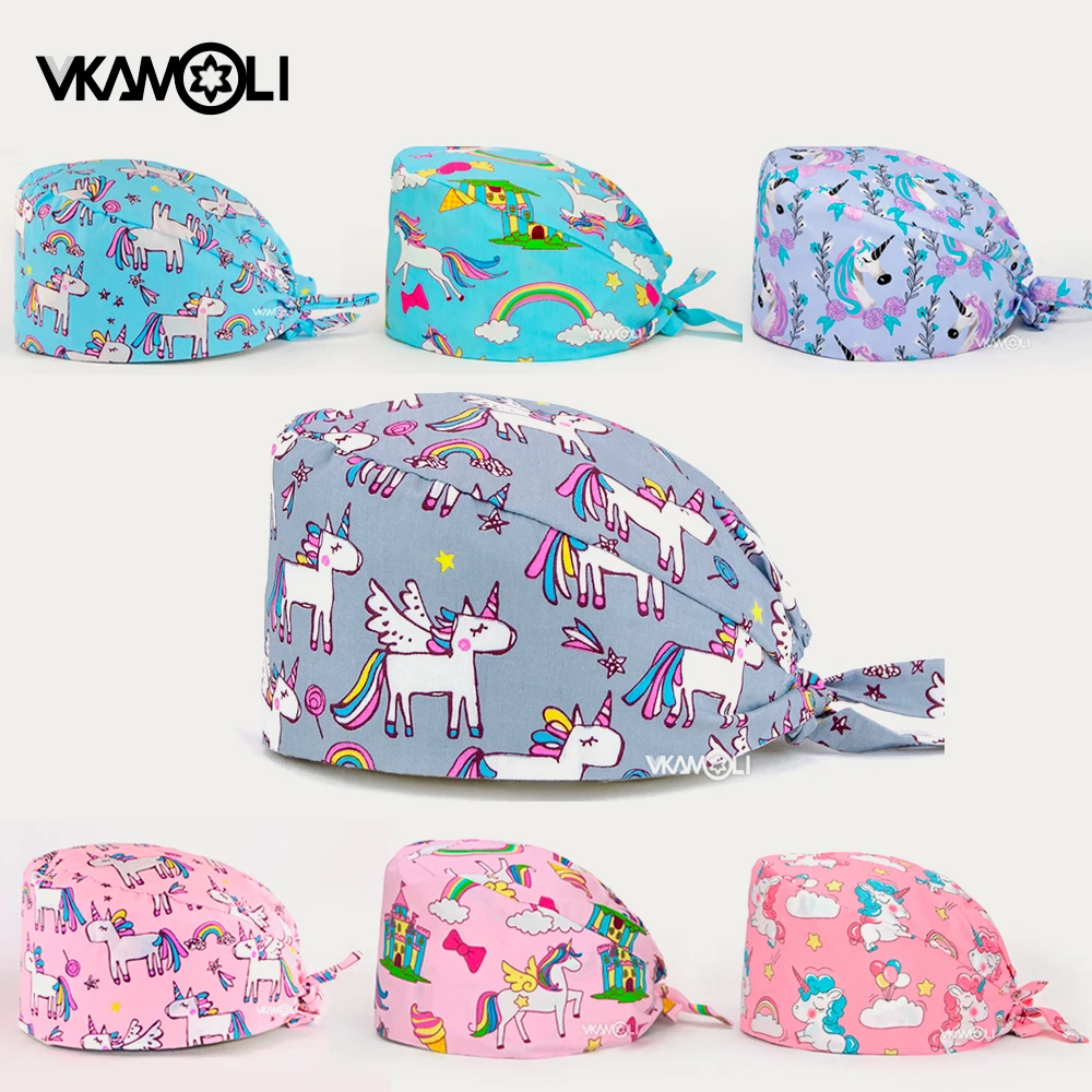 

Wholesale cotton High Quality Caps Scrubs Cap Breathable Adjustable Elastic size Hat 24 hours delivery scrub hats for women