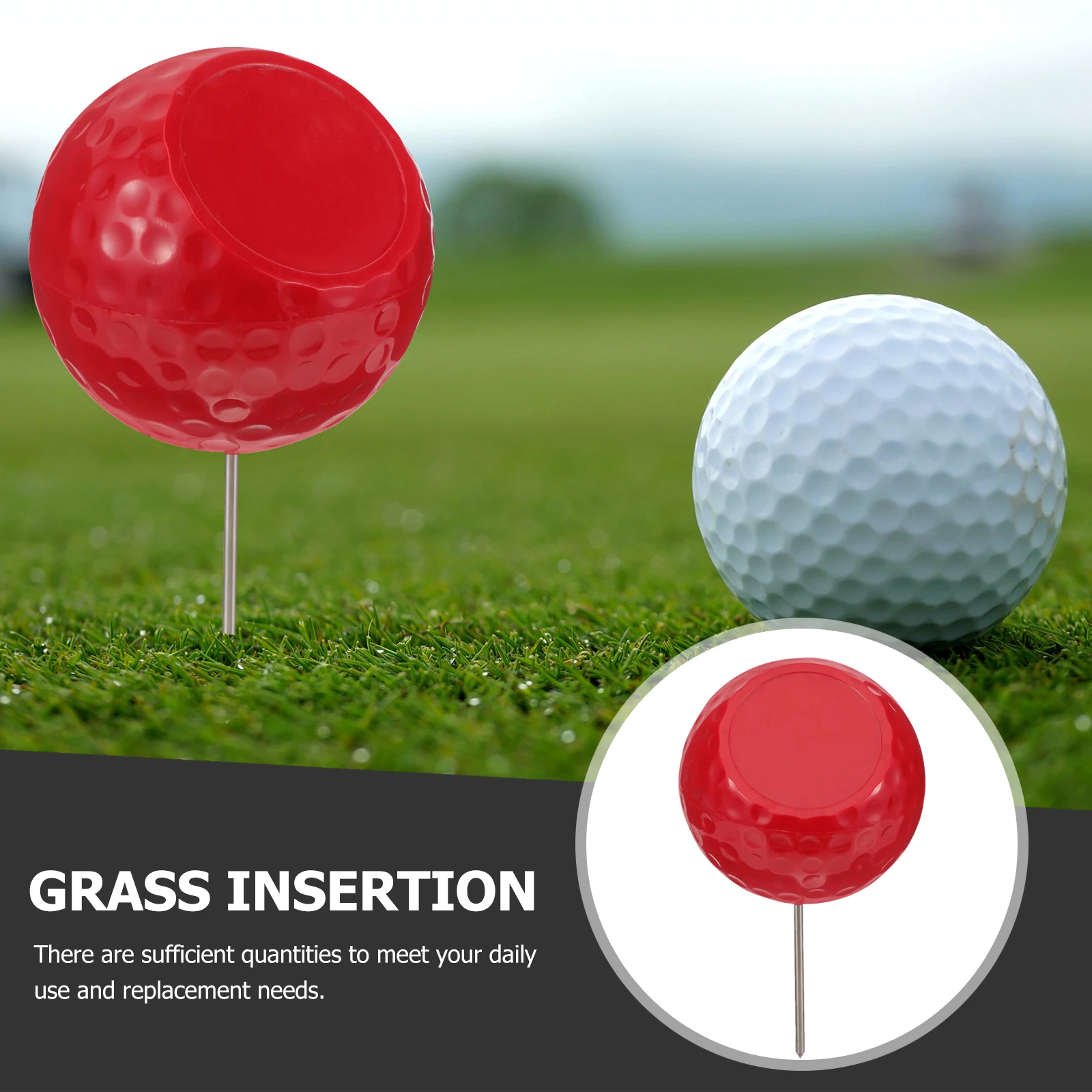 

Golf Tee Marker Golden Supplies Red Bevel Colored Ball Marker Durable Structure Practical Golfing Tee Tool For Driving Range