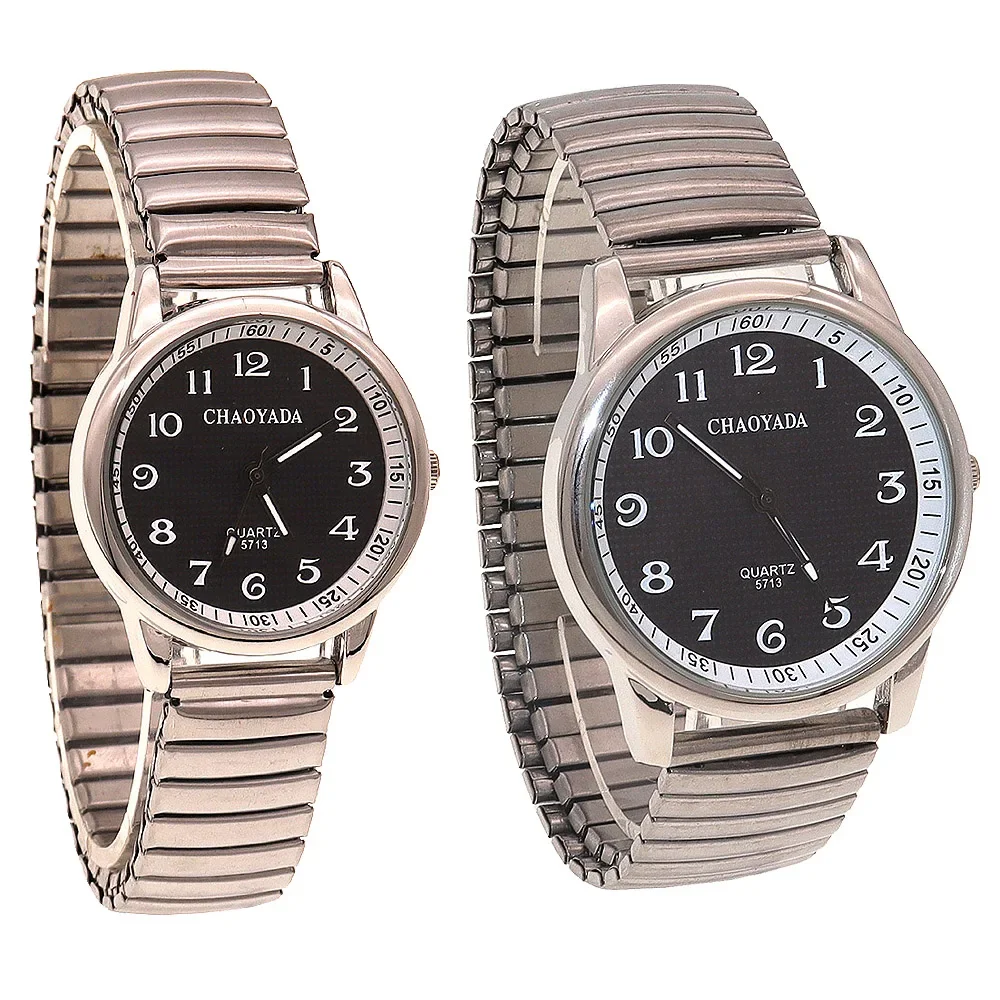 2 шт., модные классические часы для пар, роскошные мужские и женские простые кварцевые часы с эластичной лентой, Reloj Mujer, большие цифровые циферблаты для пар