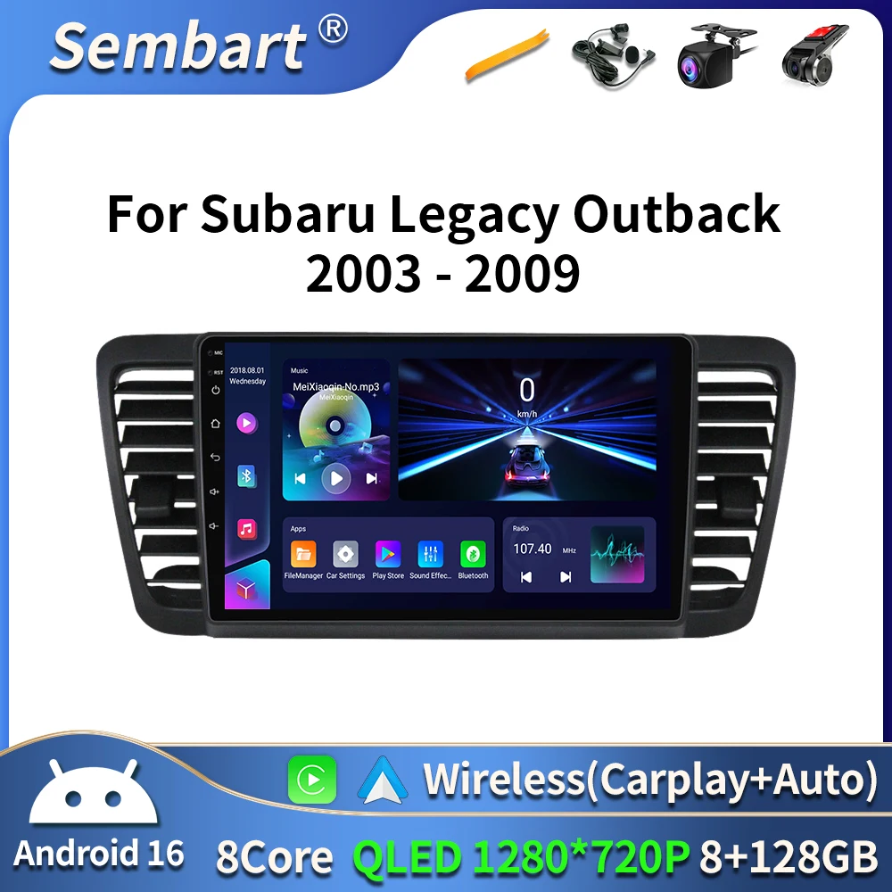 

Android 16 For Subaru Outback 3 Legacy 4 2003-2009 High-performance CPU Screen Multimedia Player GPS Audio 2Din 4G DVD BT