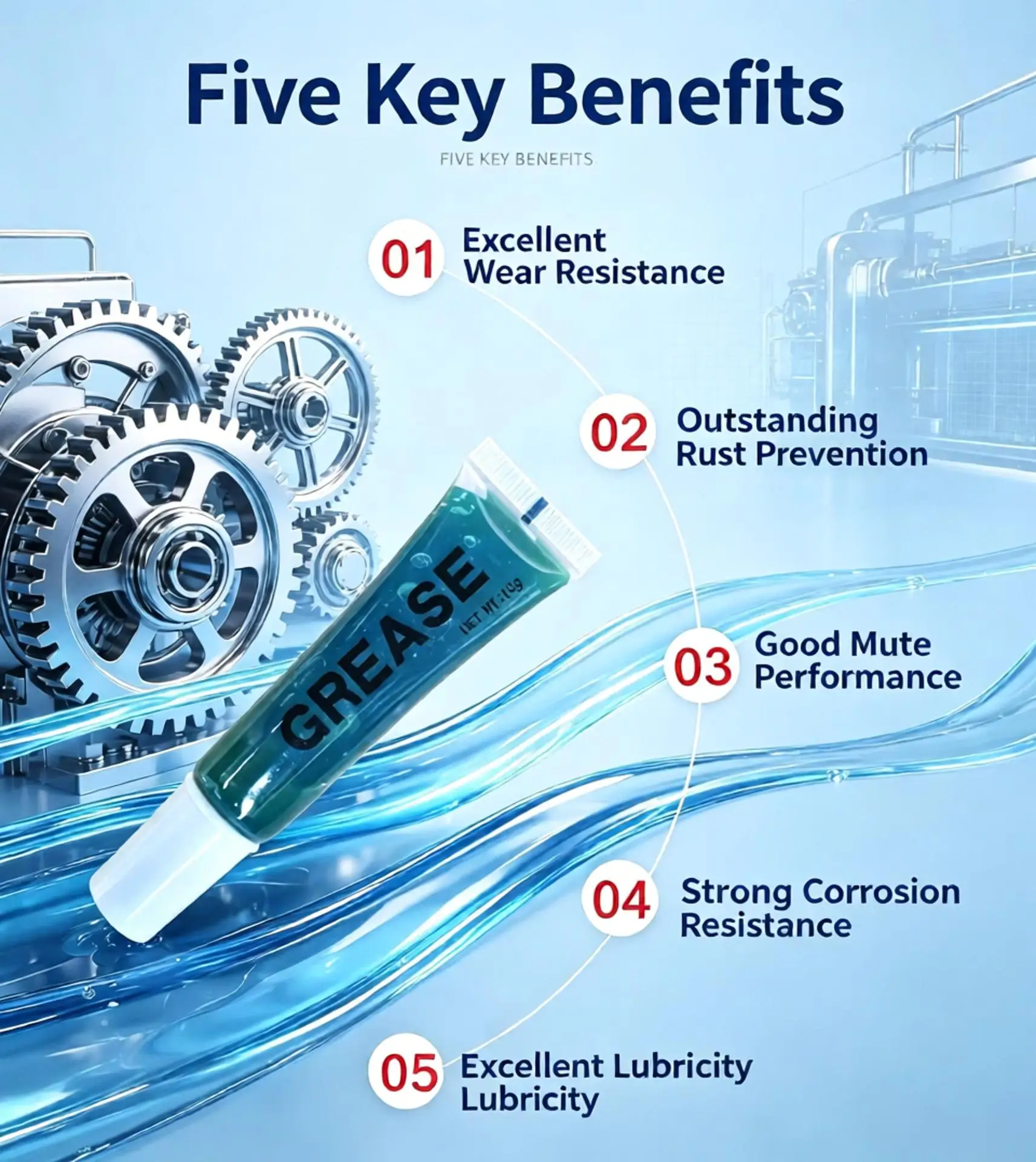 High Performance Lubricating Grease for Industrial Use Superior Sliding Properties