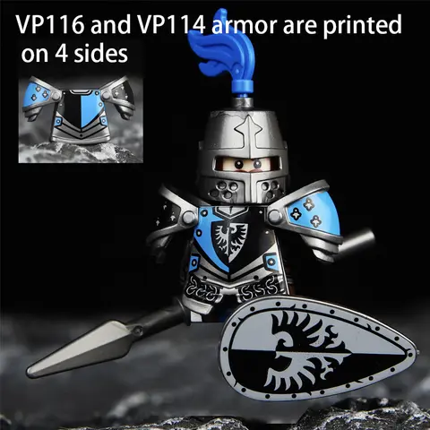 Medeltida militärslott soldatfigurer byggstenar rom lejon riddare vapen krigare svärd infanterihjälm modell tegelstenar leksaker 8 best sales Lego medeltida vapen - №7