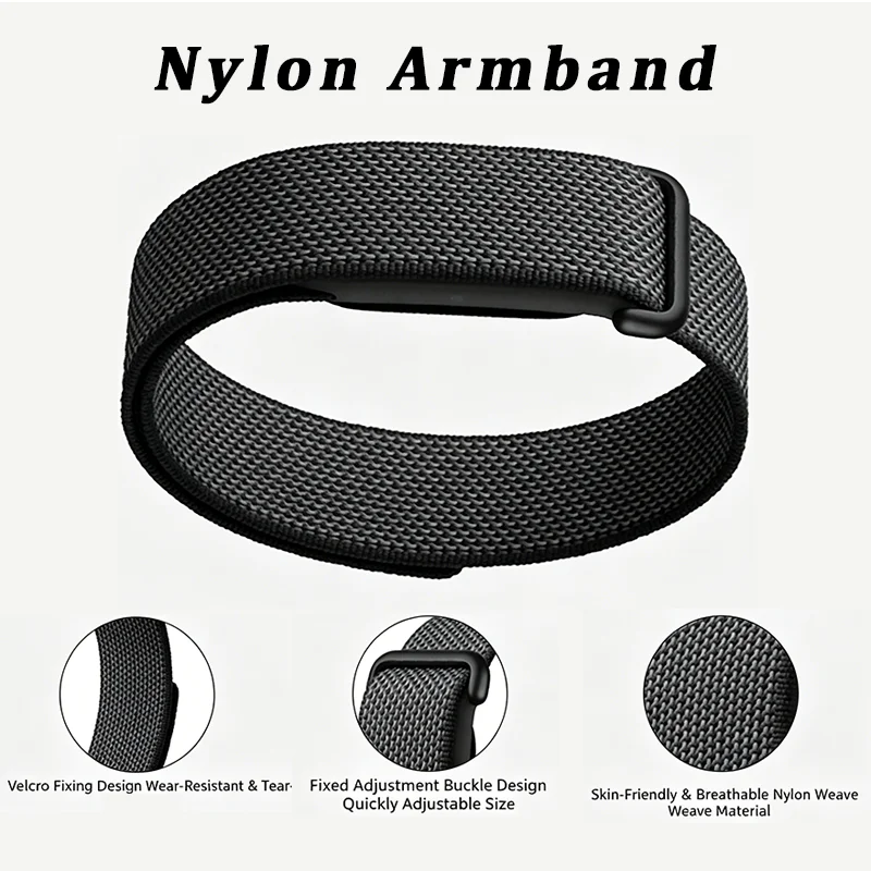 Woven Nylon Bicep Arm Band Replacement Strap for Google Fitbit Air Sport Fitness Tracker Adjustable Armband Accessories