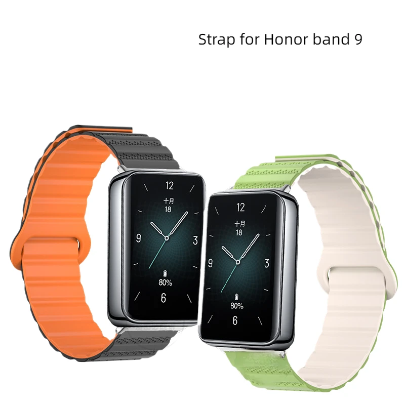 

Магнитный ремешок для Honor Band 9, силиконовый браслет, спортивный ремешок для часов Honor Band9, женский и мужской ремешок, браслет для умных часов