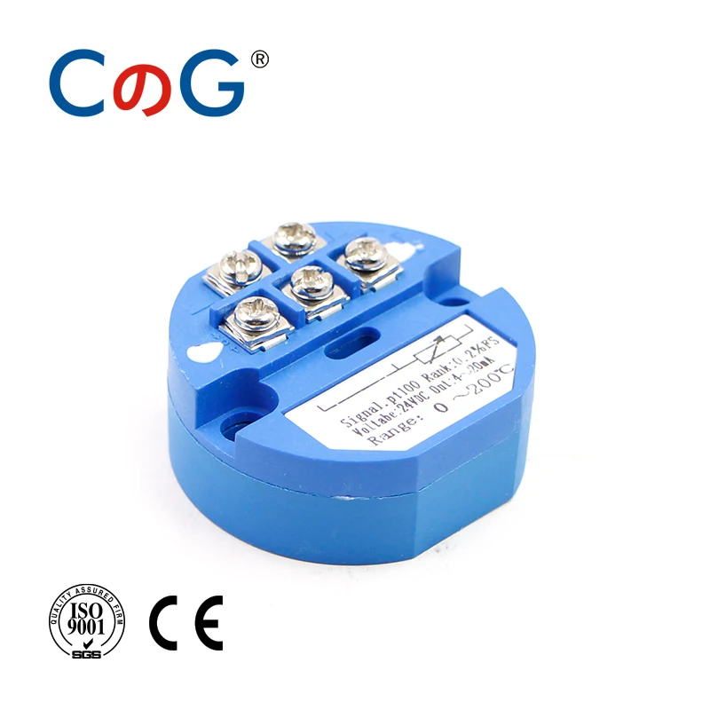 

CG PT100 to 4-20mA 0-600 Celsius Thermal Resistance Converter RTD Input 4-20mA Output Head-mounted Temperature Transmitter