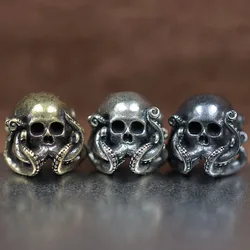 Skull Head Octopus Brass Knife Beads Outdoor EDC Umbrella Rope Pendants DIY Paracord Bracelets Accessories Lanyard Punk Hangings