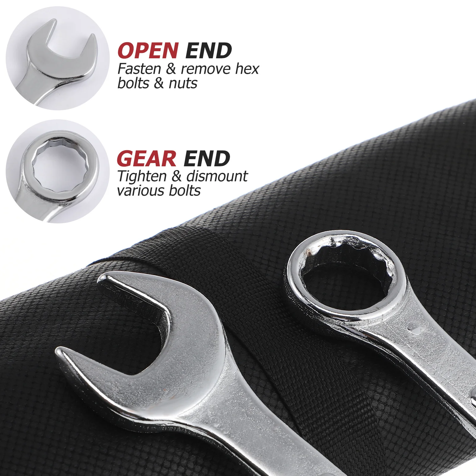 14Pcs Durable Wrench Set Double Ended Slip Resistant for Auto Repairs Garage Workshop Mechanics Manual Wrenches