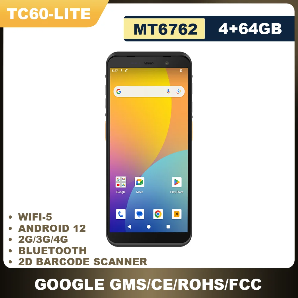 TC60-Lite MT6762 ثماني النواة 2.0 جيجا هرتز 4 + 64 جيجا بايت 5.99 بوصة المساعد الشخصي الرقمي وعرة أندرويد 12 GMS 2D ماسح الباركود 4G WIFI بلوتوث CE ROHS FCC #2