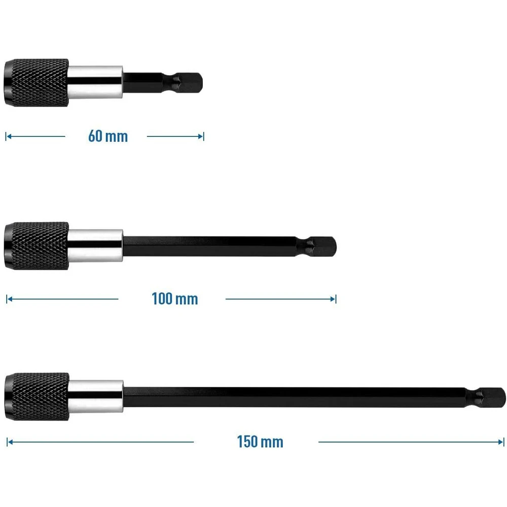 Imagem -02 - Quick Hex Shank Release Chave de Fenda Elétrica Magnética Suporte Bit Extensão 60 mm 100 mm 150 mm Pcs