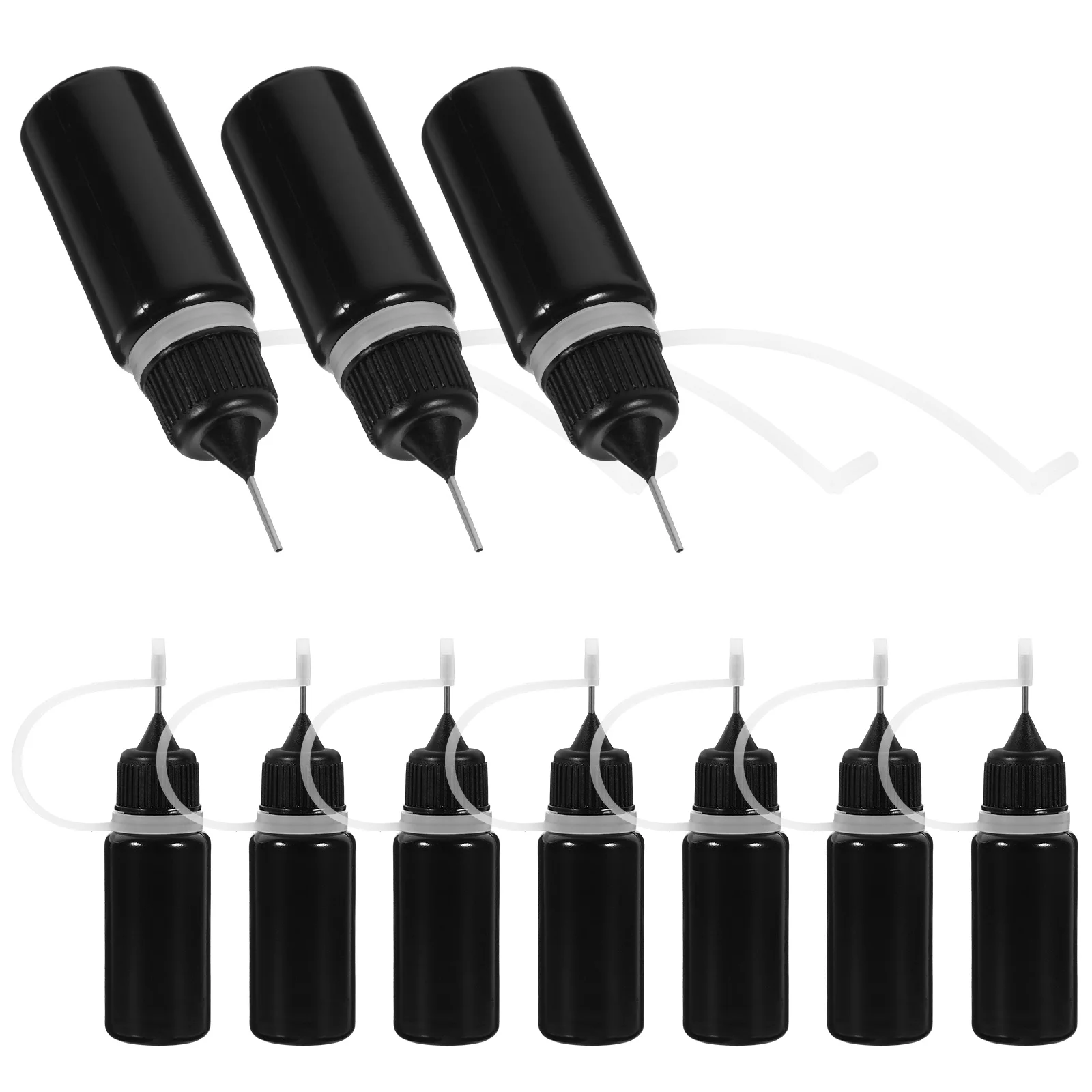 

20 Pcs Glue Bottle Bottled Squeeze Bottles Applicator Empty Black Stainless Steel