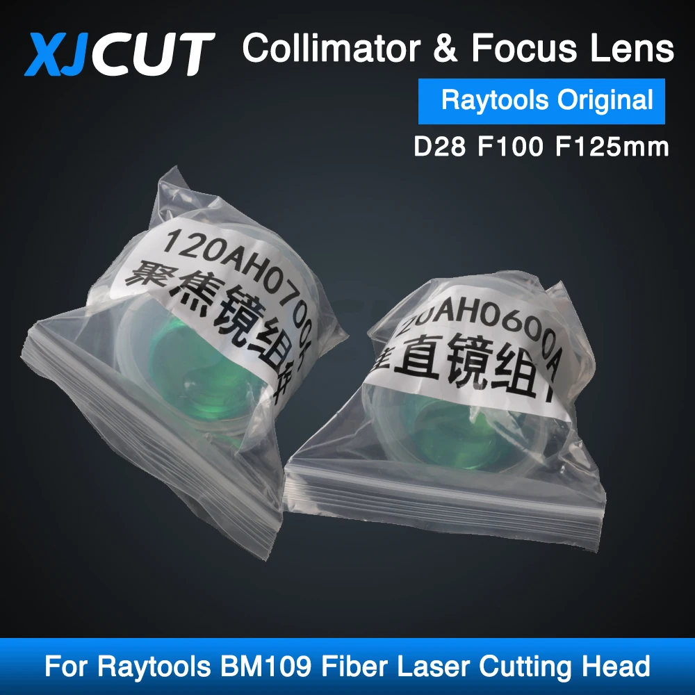 

XJCUT Original Raytools Collimator Lens D28 F100 Focusing Lens F125 with Lens Holder for Raytools BM109 Fiber Laser Cutting Head