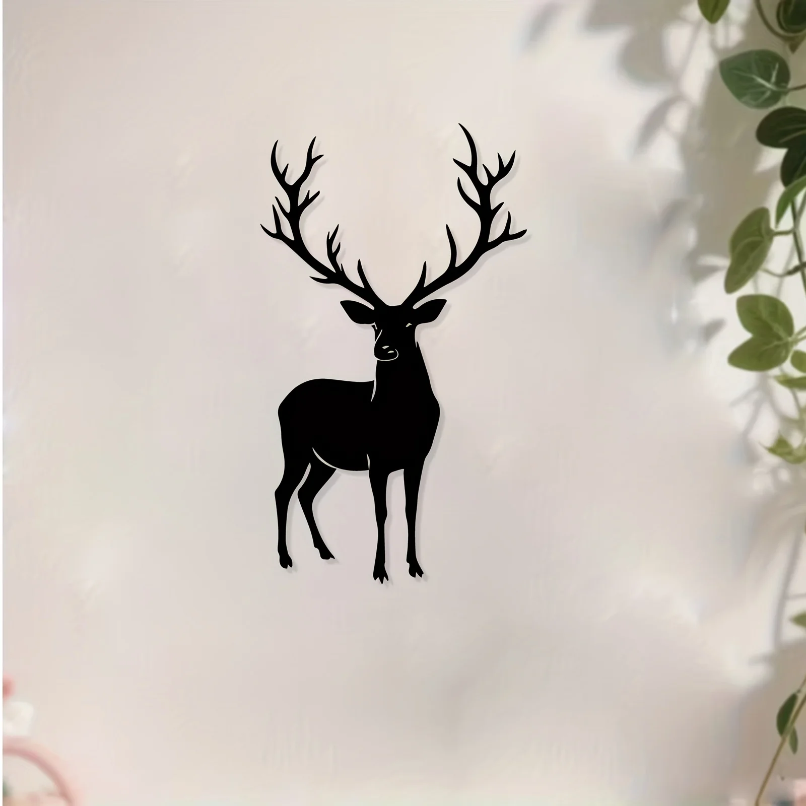 CIFBUY Metal Wall Art Iron Hanging Decor 2D Sculpture Elegant Deer Rustproof Antler For Garden Fence Outdoor Home Wildlife