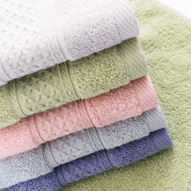 Bath Towel Washcloth Cotton Towel Solid Color Soft Absorbent Towels Multipurpose Use For Hotel Bathroom