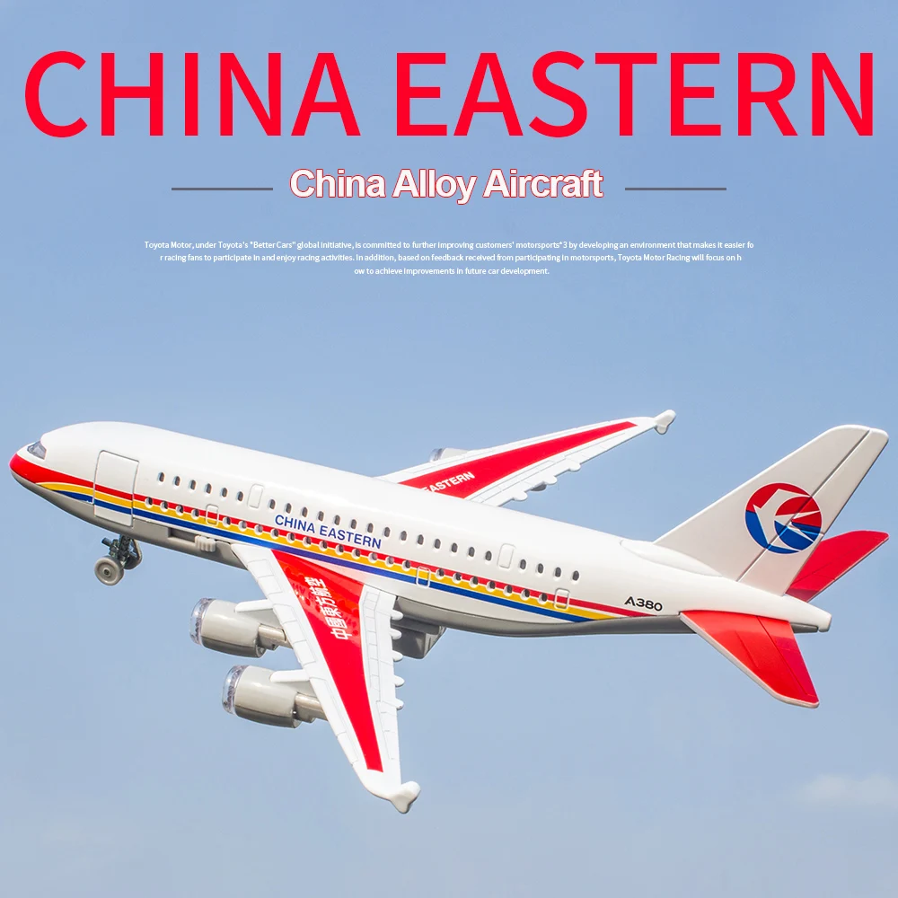 1:88 A380 Airplane Model Toy Pull Back Diecast Metal Aircraft with Light Sound Openable Door Free Stand Birthday Gift for Kids