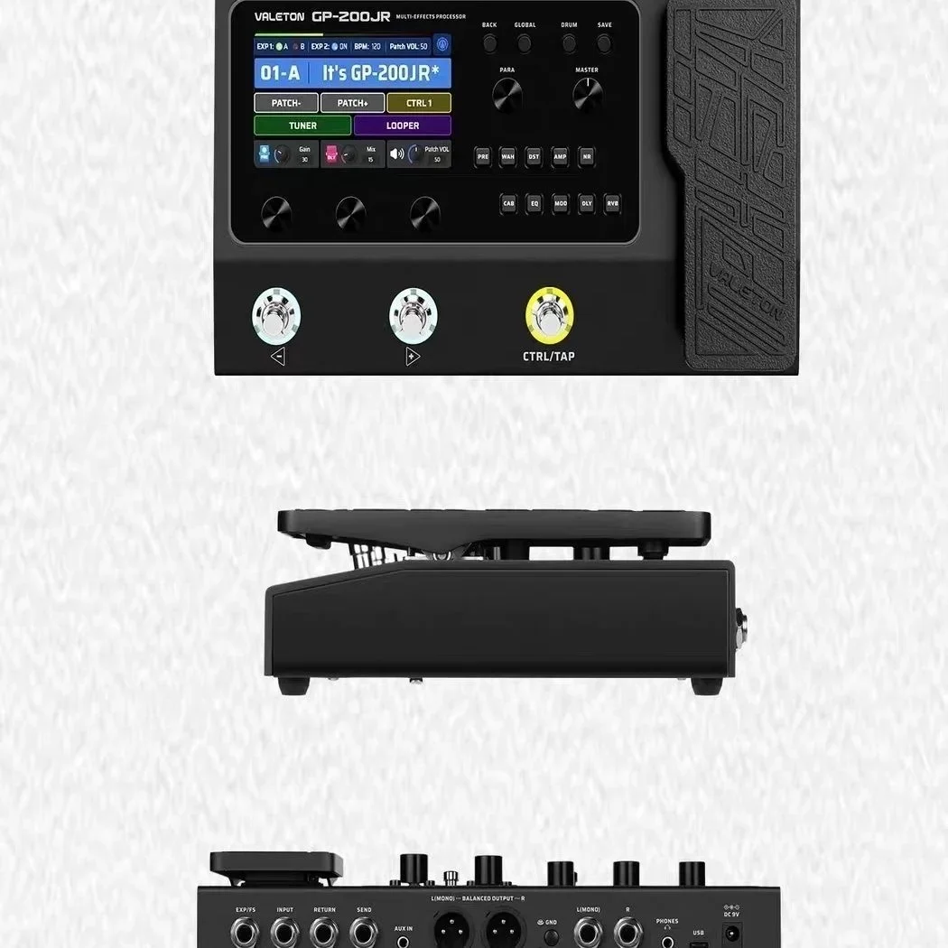 Valeton GP200JR Guitar Bass Amp Modeling IR Cabinets Simulation Multi-Effects with FX Loop MIDI I/O Stereo Audio Guitar Effects