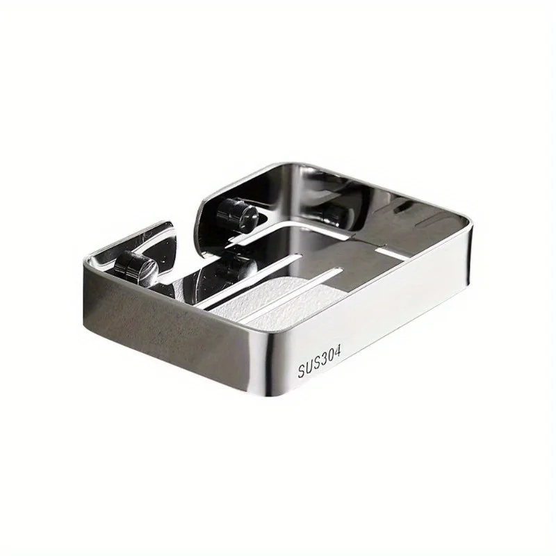 

1 шт. Настенная мыльница из нержавеющей стали 304 с покрытием, без сверления, черная, с дренажем, для туалета