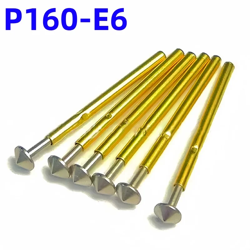 100PCS Spring Test Probe P160-E6 Test Pin P160-E Brass Test Probe Pogo Pin Sleeve Length 23mm Pin Head Dia 3.0mm PCB Test Tool