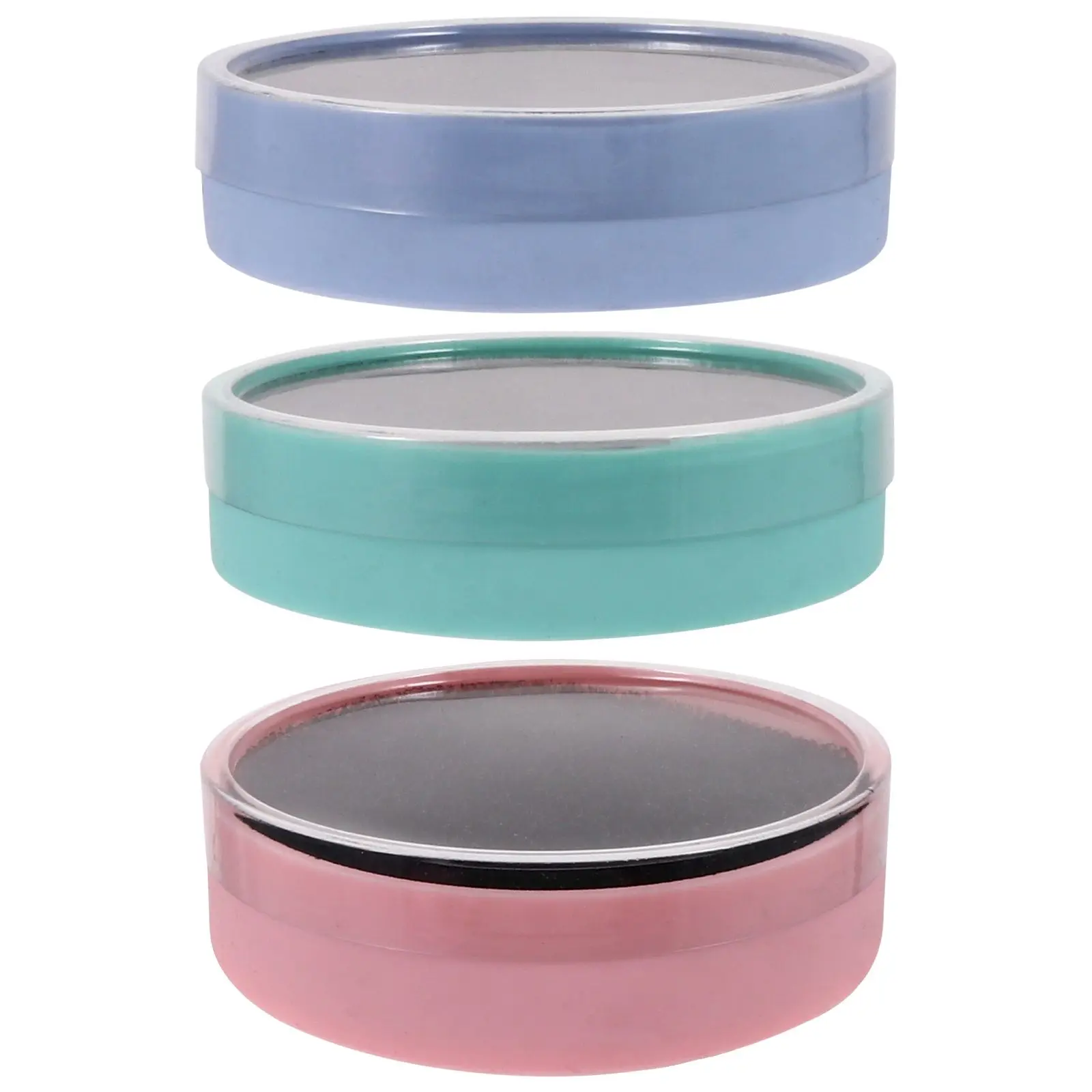 

3 Pcs Makeup Brush Cleaning Box Silica Gel Sponge Round Design Portable Easy to Carry Practical Gift for Women