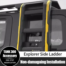 For GWM Tank 300 Side Ladder Aluminum Foldable Explorer Side Folding Ladder With Locking Car Accessories