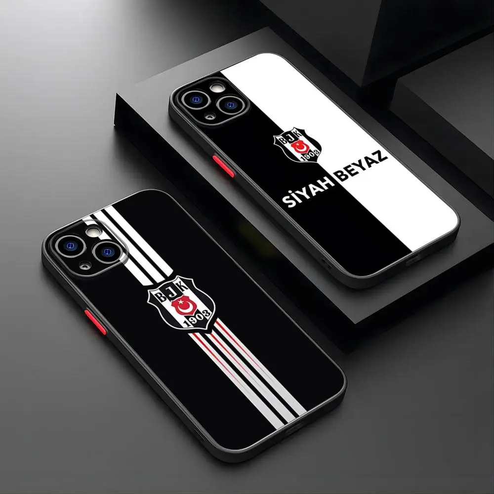 Модный чехол для телефона Besiktas BJK для IPhone 15 Pro 14 Pro Max 16 Plus 13 11 12 Mini Xs X Xr 7 8 Plus Se Matte Cover