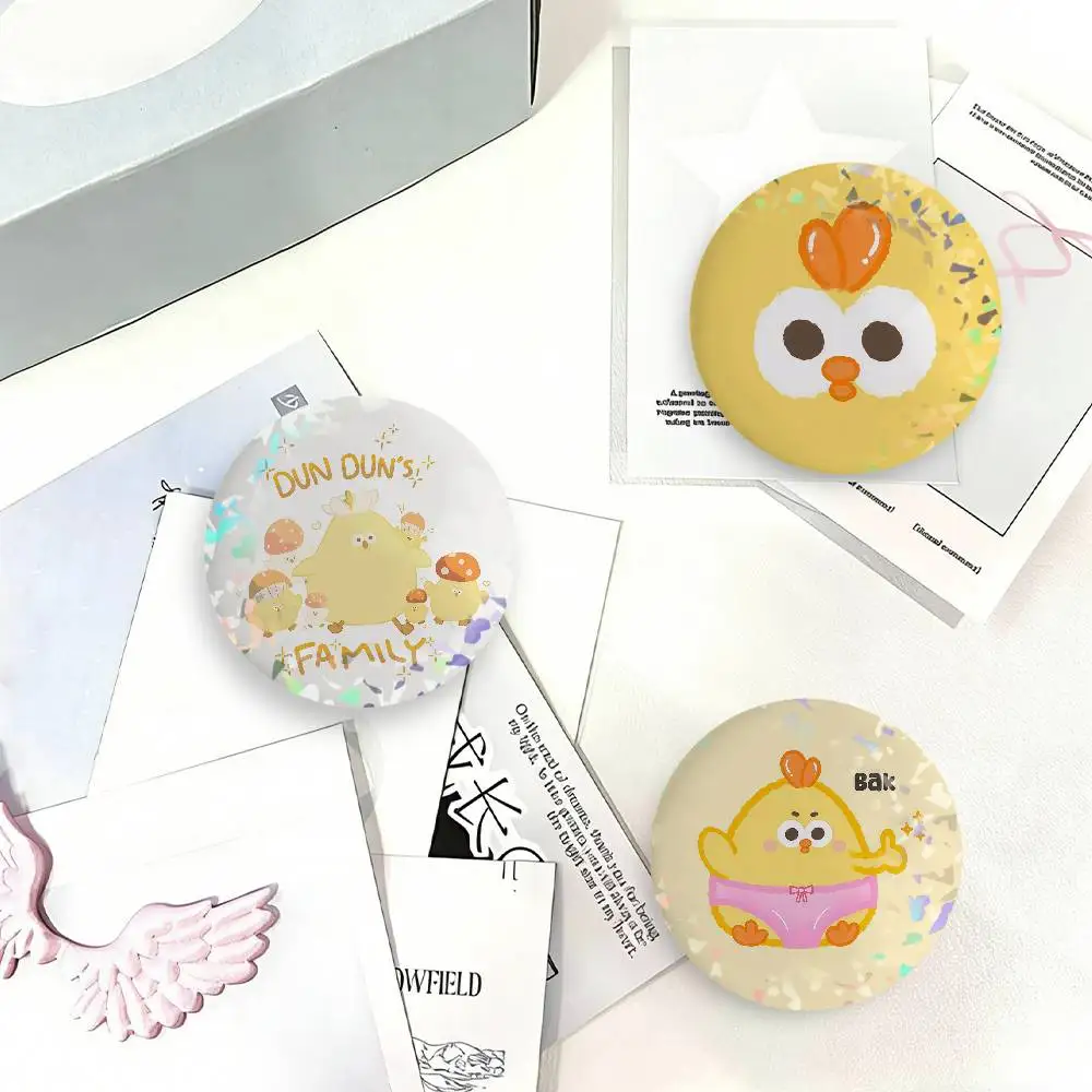 Cartoon Dun D-Dun C-Chicken Laser Badge Clothes Backpacks Hats Accessories Gifts For Children Friends Fans Collectibles