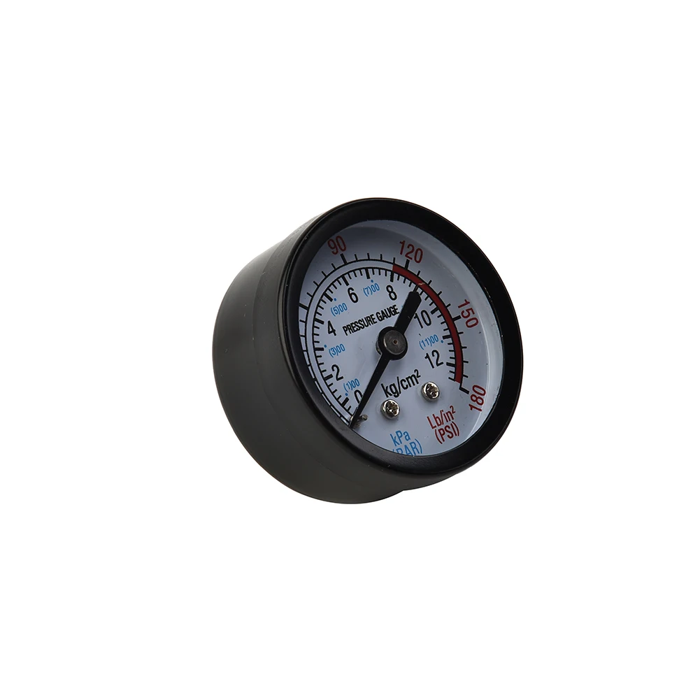 Manometer Compressor Gauge Tool Replacement Y50 Horizontal 0 ~ 12 Bar 50mm Accessories Balck+Silver Iron Shell