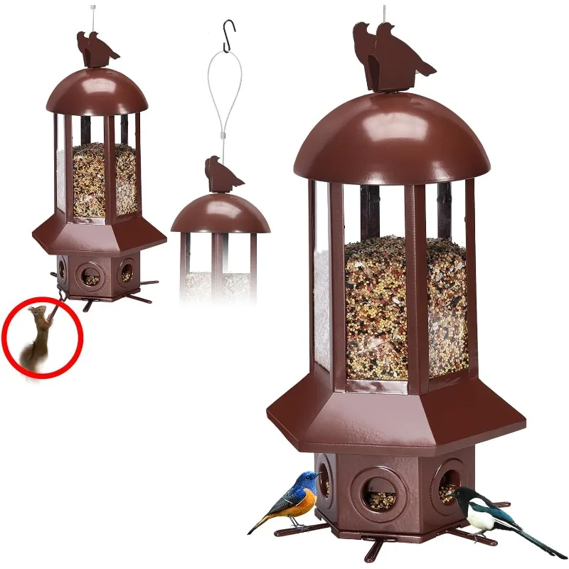 

Professional Squirrel Proof Bird Feeders - Sorflife Large Capacity 5.06 lbs Bird Feeder Reliable