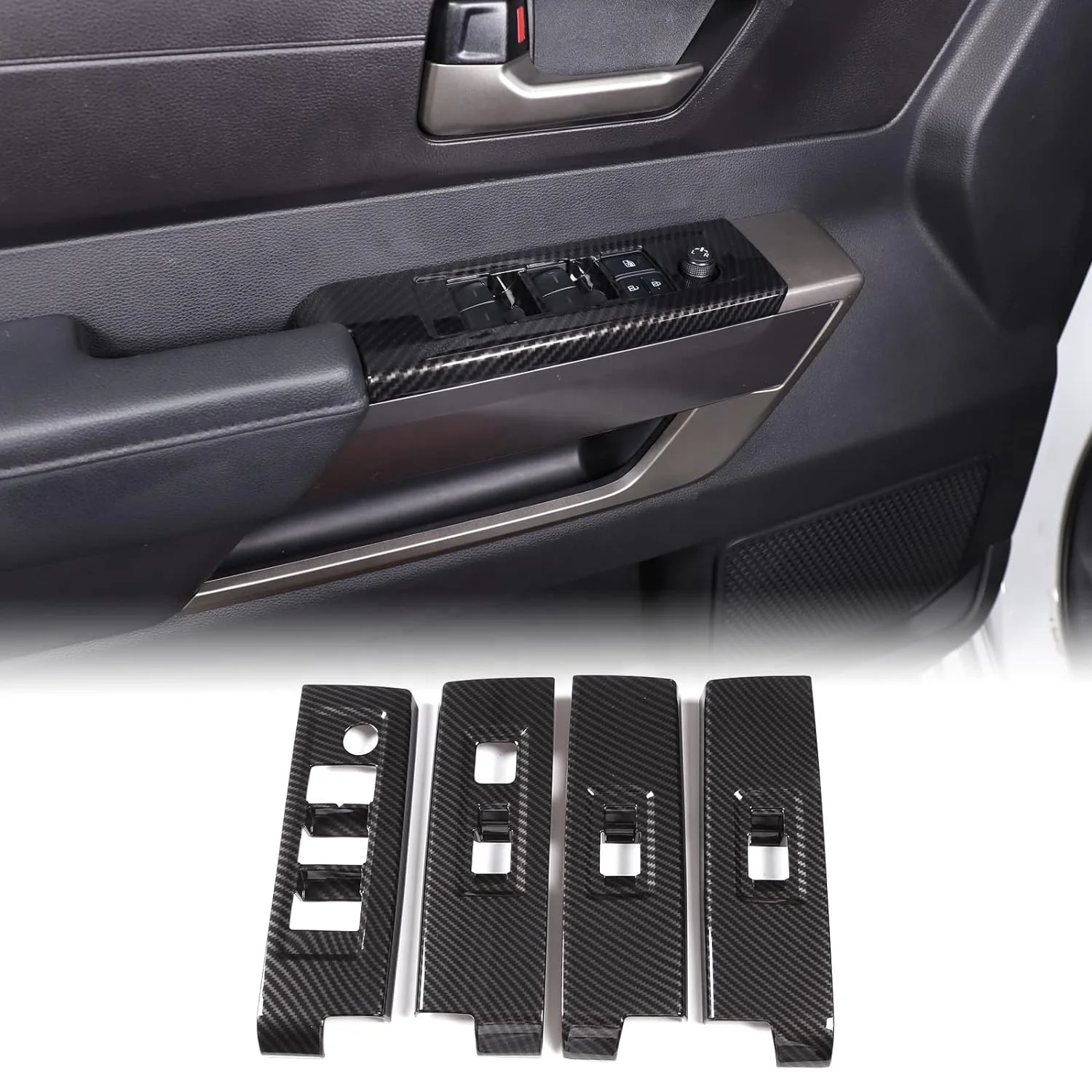 

Flying Wing Door Window Glass Lift Button Panel Trim Cover For TUNDRA 2022+ Glass Switch Lifting Panel