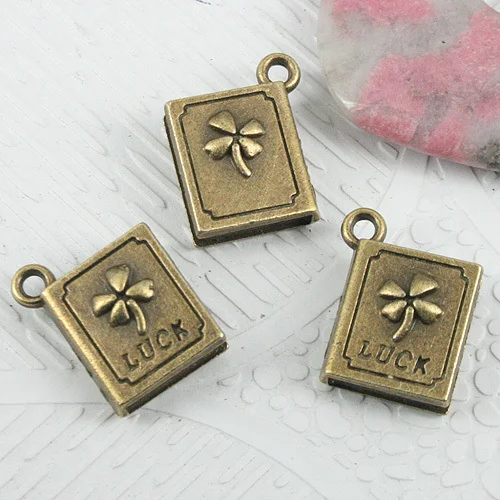 

5pcs Antiqued Bronze Color LUCK Book Design Charms EF0939 Charms for Jewelry Making