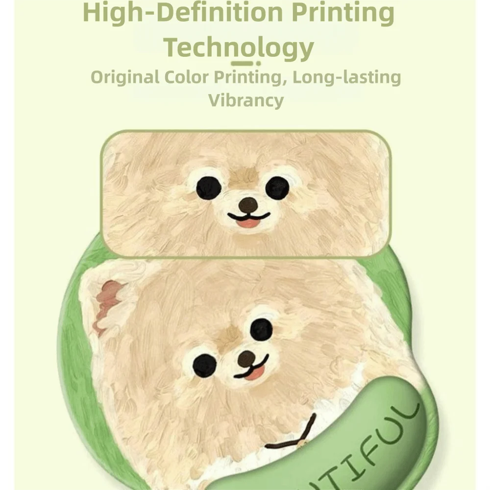 Cute Cartoon Mouse Pad with Wrist Rest Anti-Slip Rubber Puppy Mouse Pad HD Printing Cute Wrist Rest