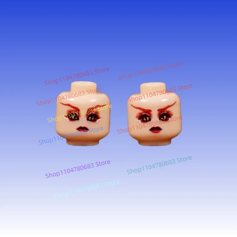 MOC Building Blocks: Kawaii Girl Double-Sided Printed Expression Accessories – Assembly Model, Collectible Ornament & Gift Toy