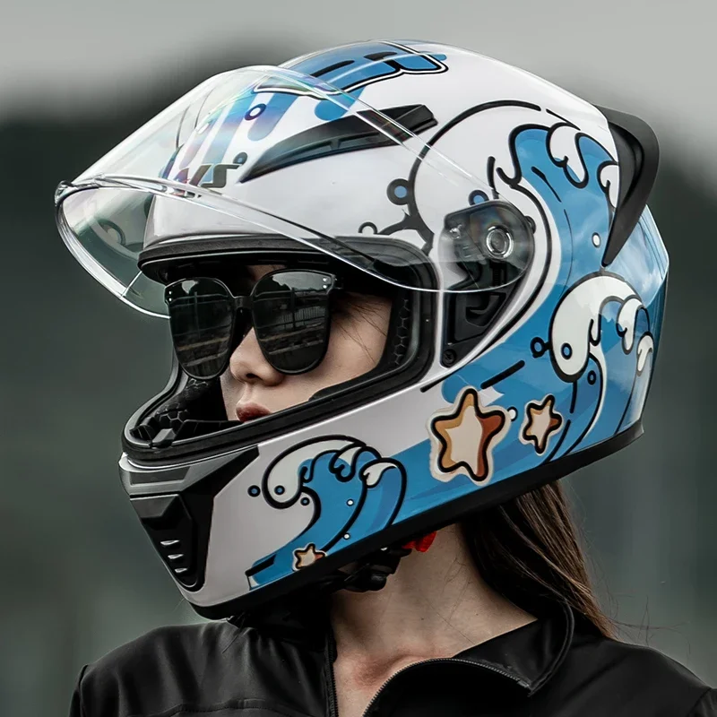 AIS Full Face Motorcycle Helmet Riding Motocross Racing Motobike Helmet wave pattern Motocross Riding Helmet Cascos Para Moto