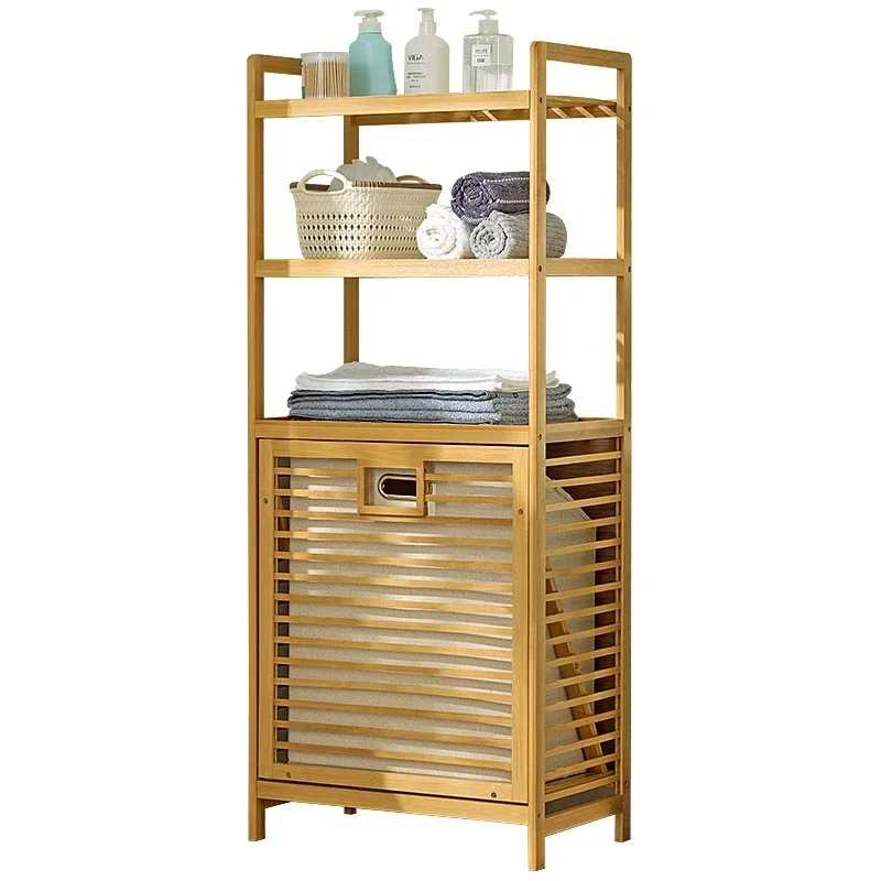 Bathroom Laundry Organizer MultiFunctional Storage Rack with Divided Baskets Living Room Sundries Holder