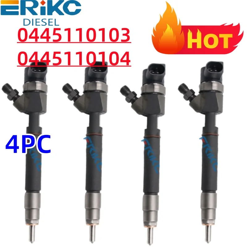 4 個 0445110103 0445110104 0 445 110 104 燃料インジェクターアセンブリ A6280700487 メルセデスベンツ W163 ML 400 CDI ERIKC