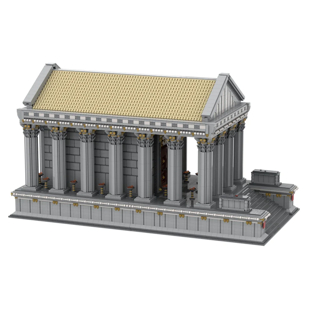 MOC Ancient Roman Temple Building Blocks Famous Castle Architecture City Street View Modular Brick Creative Collection Toys Gift