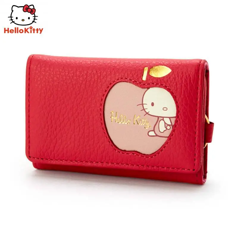 Hellokitty Pu Leather Wallet Exquisite Leisure Short Wallet Creative Hide and Seek Series Three Fold Key Bag Gifts To Friends