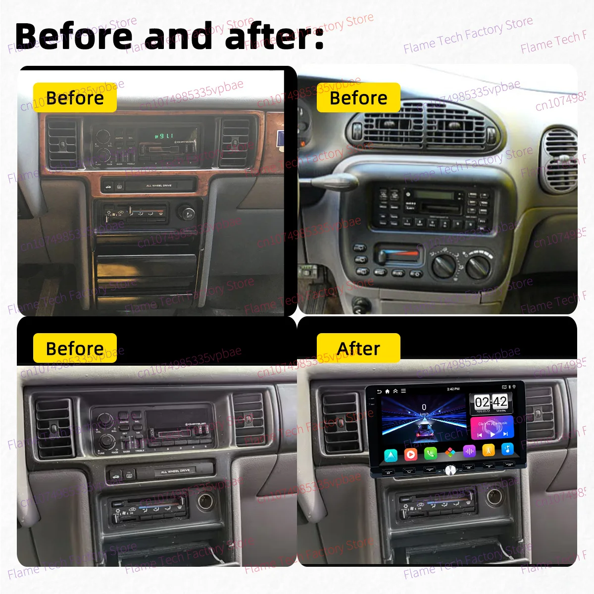 Car Stereo Android for Plymouth Chrysler Grand Voyager 1991-2000 1 Din 9