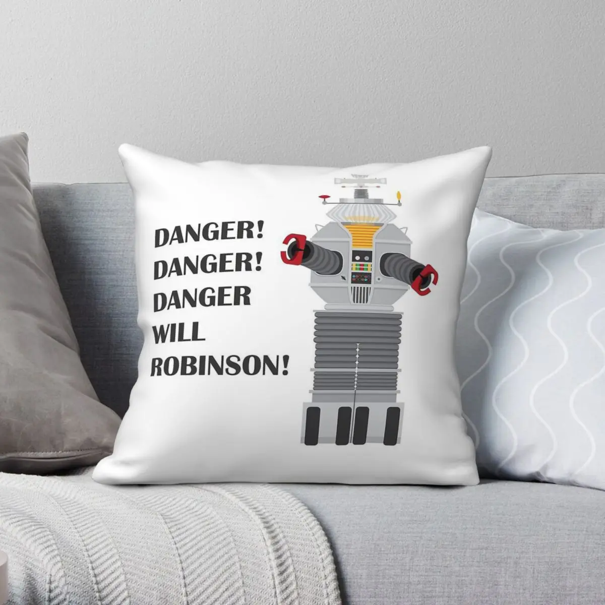 Will Robinson Robot Pillowcase Polyester Linen Velvet Printed Zip Decor Sofa Cushion Cover Wholesale