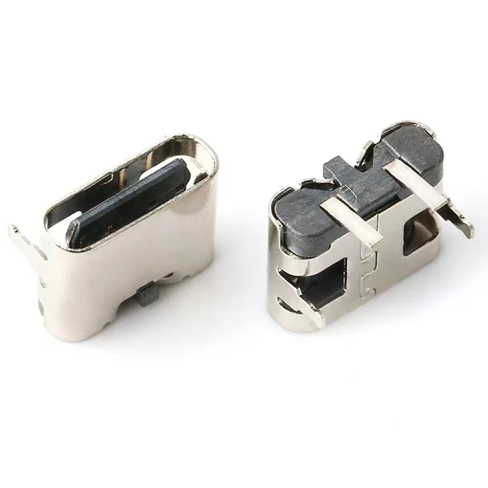 50 Buah/Lot Type-c 2Pin Horizontal 90 ° Plug-In Board Pengisian Cepat Type-c Female USB Female Plug-In Connector