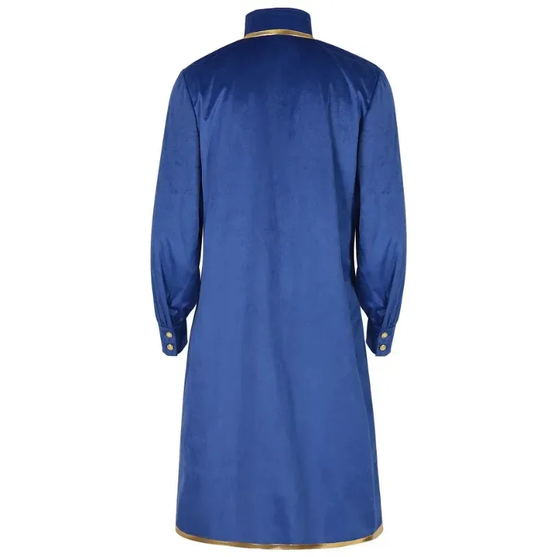 중세 빅토리아 시대 의상 턱시도 신사 블루 고딕 스팀펑크 트렌치 빈티지 프록 의상 코스프레 코트 남성용