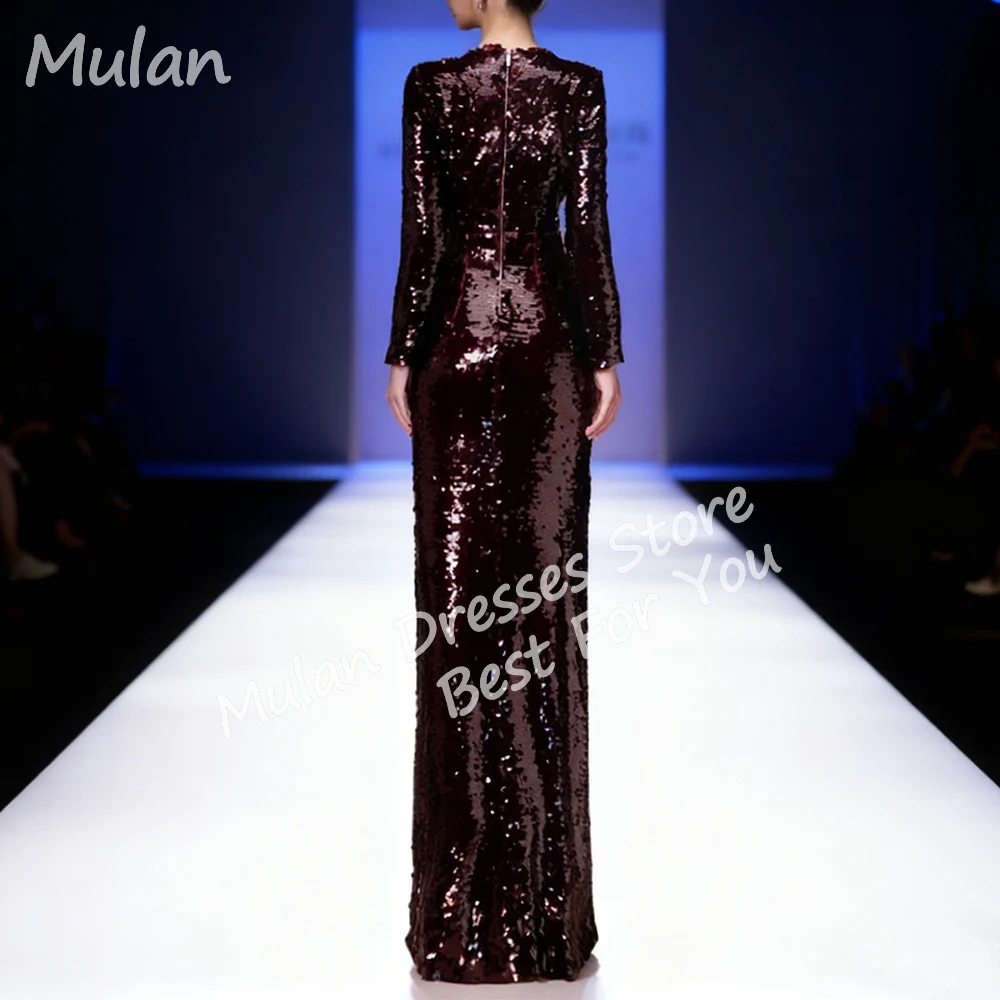 فساتين سهرة طويلة متألقة جديدة مخصصة للمناسبات الخاصة ترتر برقبة دائرية بطول الأرض للنساء فستان حفلة موسيقية 2025 #2