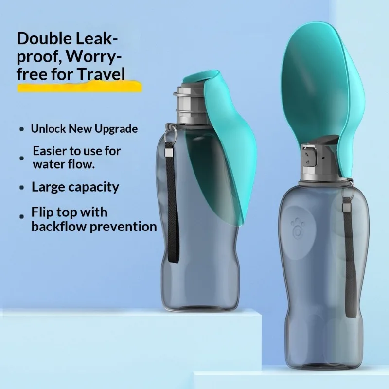 800ml Portable Dog Water Bottle For Small Medium Big Dogs Outdoor Travel Drinking Bowl Puppy Cat Feeder Pet Labrador Accessories