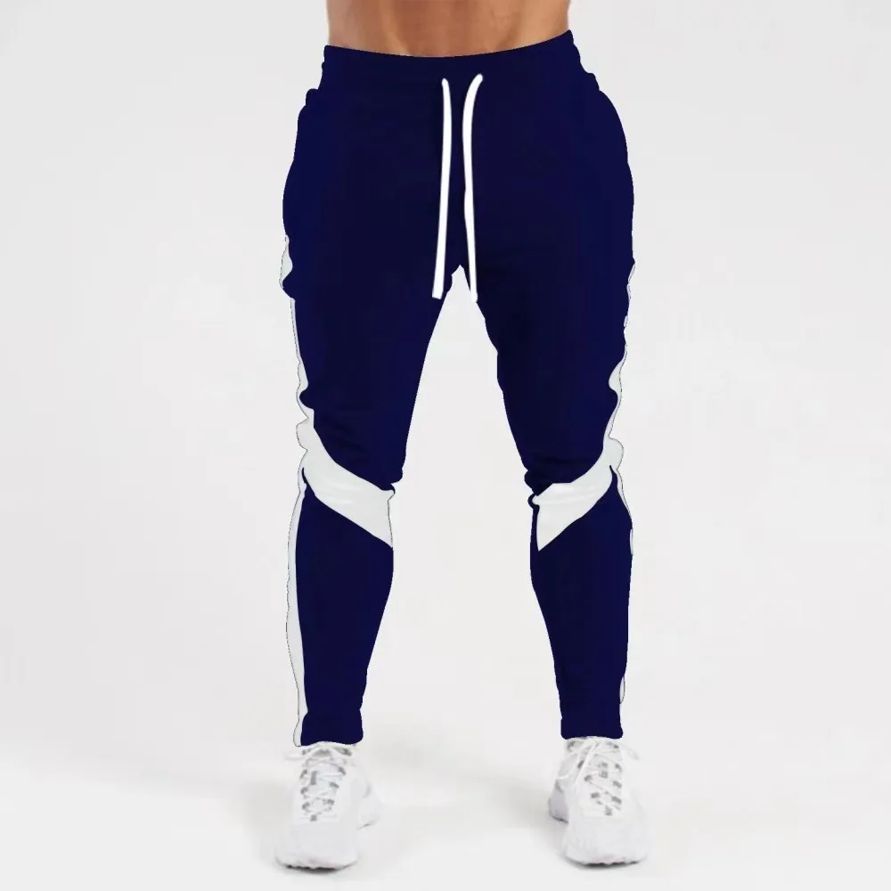 Mens Sports Joggers Casual Stitching Pants Fitness Men Sportswear Tracksuit Bottoms Skinny Sweatpants Gyms Track Pants