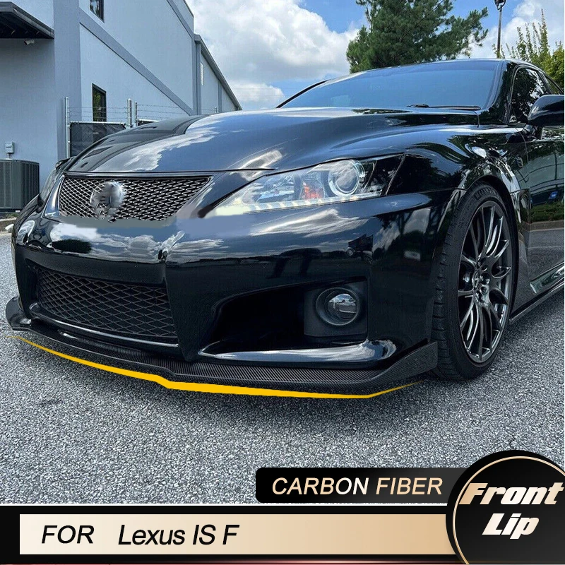 Car Front Bumper Lip Spoiler Chin Protectpr for Lexus IS F Base Sedan 4-Door 2011 2012 Racing Head Bumper Mudguard Carbon Fiber