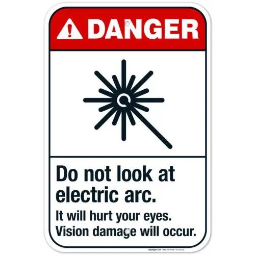 Kijk niet naar elektrische boog. Het zal je ogen doen teken, ANSI gevaar teken,