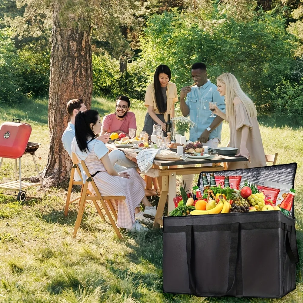 Large Capacity Insulated Food Bag 1Pcs Portable Waterproof Thermal Storage Pouch For Picnic Camping Outdoor Food Fresh Keeping