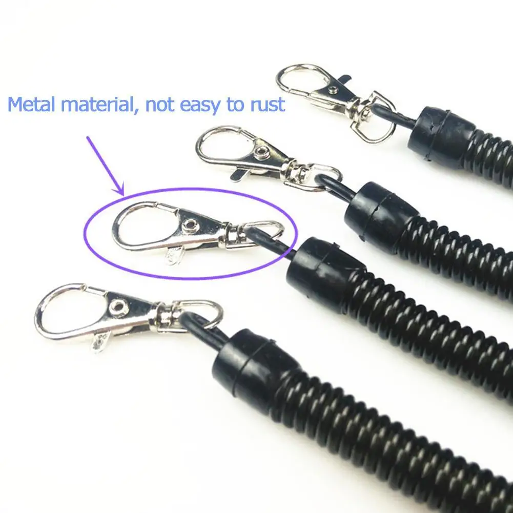 2PCS Practical Retractable Plastic Elastic Rope Key Ring Security Gear Tools Outdoor Camping Anti-lost Phone Spring Keychain