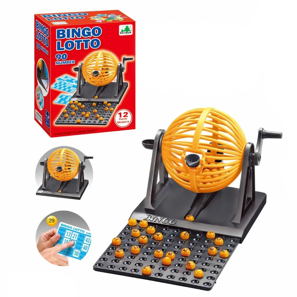 High Quality ABS Bingo Lotto Game Set Interactive Revolving Machine Board Game Rotary Cage Bingo Cage Game Home