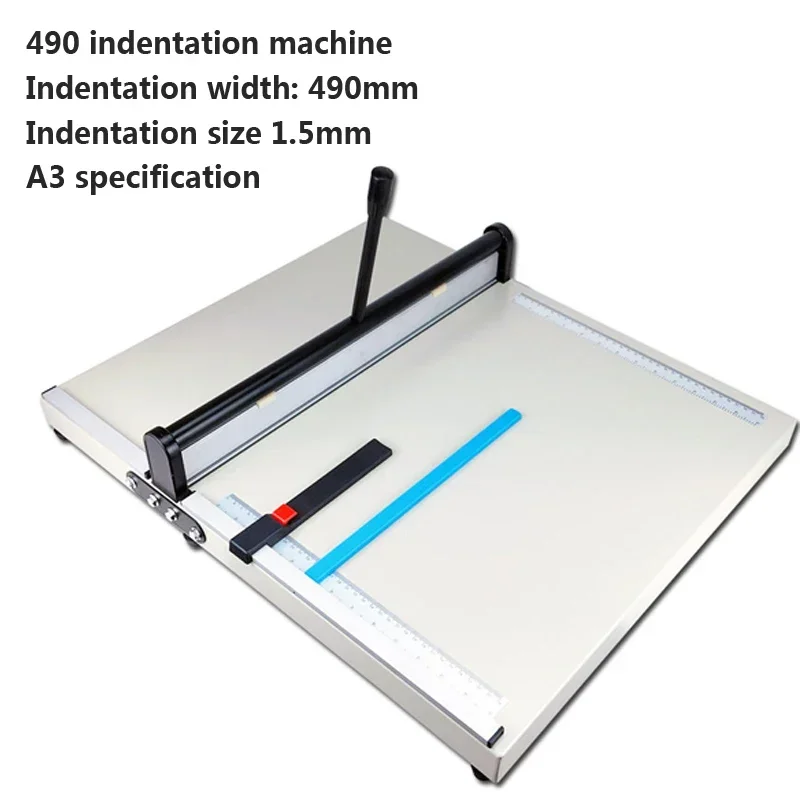 Machine à Plier le Papier Modèle A3, Plieuse d'Indentation Manuelle, Largeur 490mm, Couverture de Carte de Vministériels x, 490