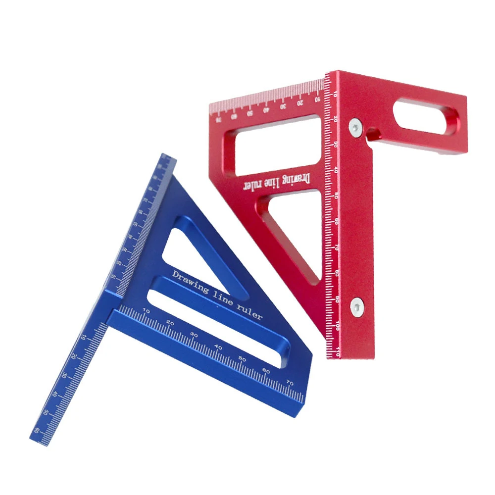 Woodworking Square Protractor Aluminum Alloy Miter Triangle Ruler High Precision Layout Measuring Tool for Engineer Carpenter